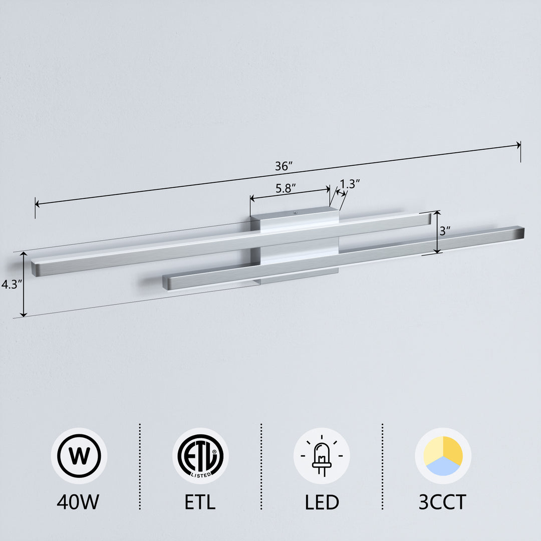 Glint 2-Light Led Dimmable Flush Mounted Sconce #MX21054