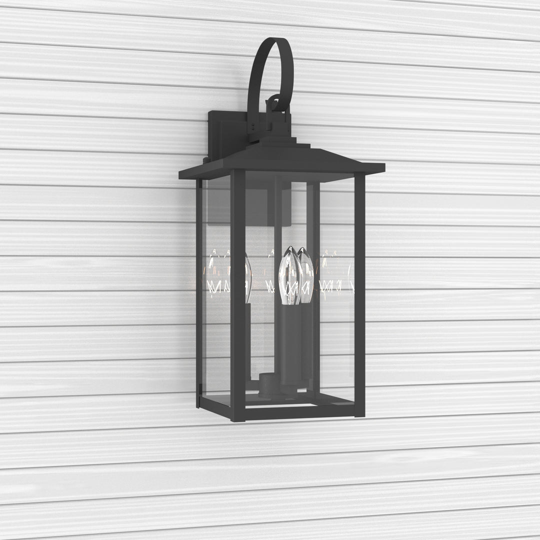 Lawyettle Dusk to Dawn Outdoor Wall Light 3-Light, 20" Outdoor Light Fixture, Black Exterior Wall Lantern, Automatic Switch, Waterproof Outside Wall Sconce for House Porch Patio #MX7004