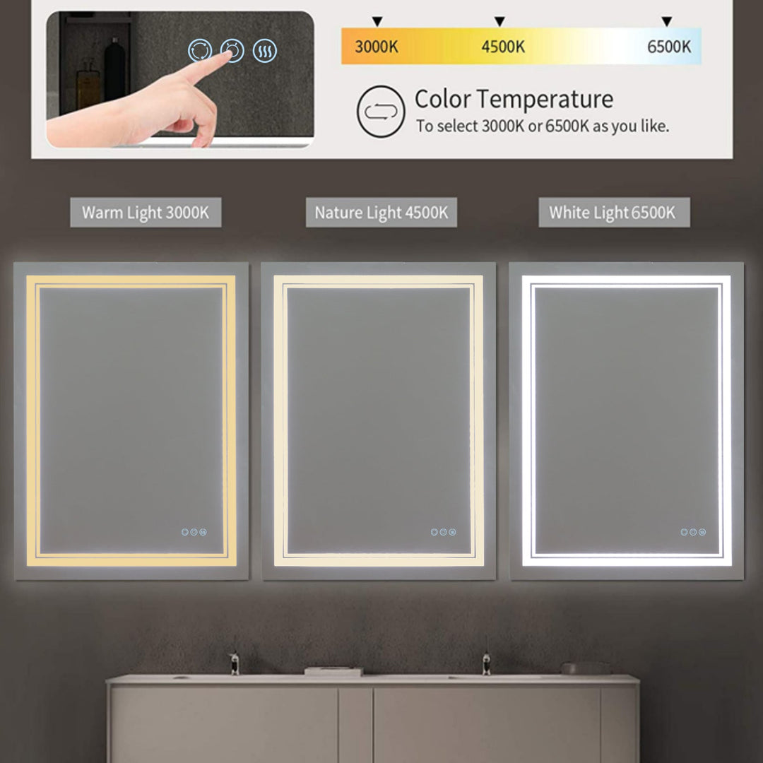 Modern Frameless LED Bathroom Vanity Mirror 32'' H X 24''