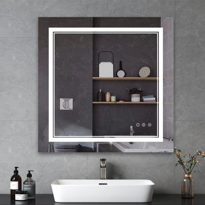 Maxax Modern Frameless Anti-Fog LED Lighted Dimmable Wall Mounted Bathroom Vanity Mirror #MXML01-99