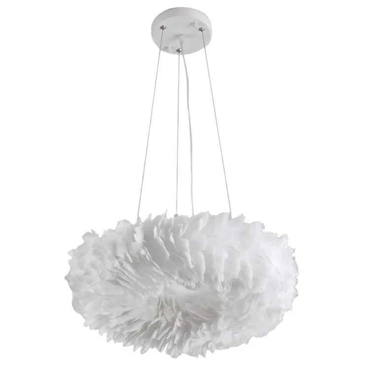 Maxax 6 - Light Shaded Globe Chandelier With Feather Accents #MX19115