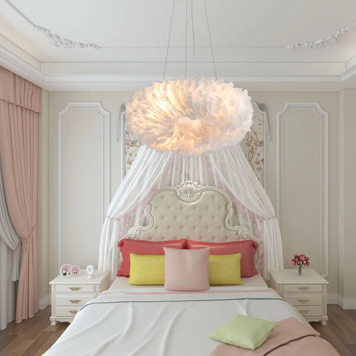 Maxax 6 - Light Shaded Globe Chandelier With Feather Accents #MX19115
