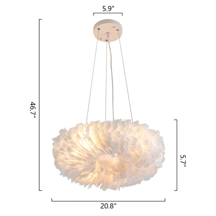 Maxax 6 - Light Shaded Globe Chandelier With Feather Accents #MX19115