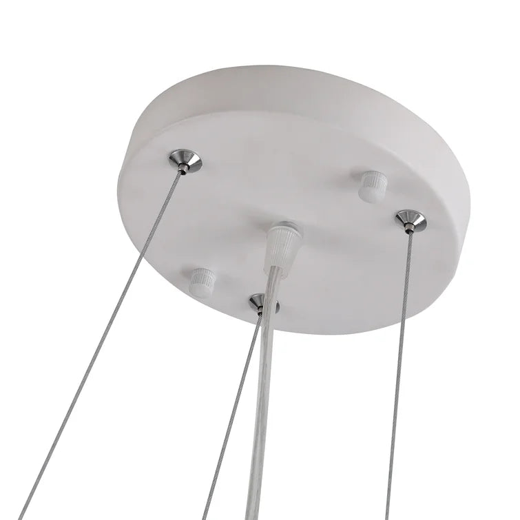 Maxax 6 - Light Shaded Globe Chandelier With Feather Accents #MX19115
