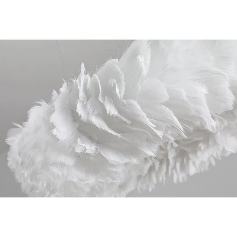 Maxax 6 - Light Shaded Globe Chandelier With Feather Accents #MX19115