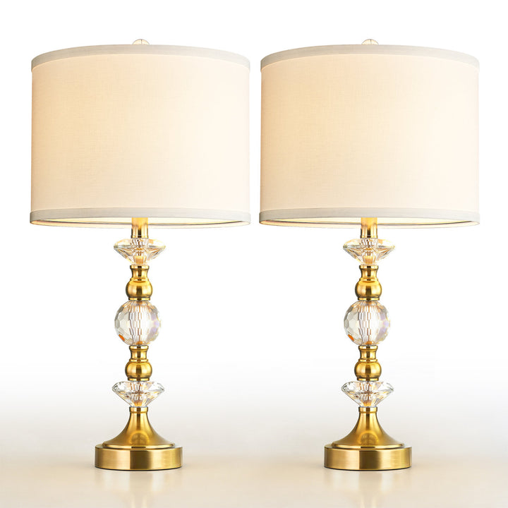 Finesse Modern Minimalist Crystal Glass Table Lamp Set (2 pieces) #T266