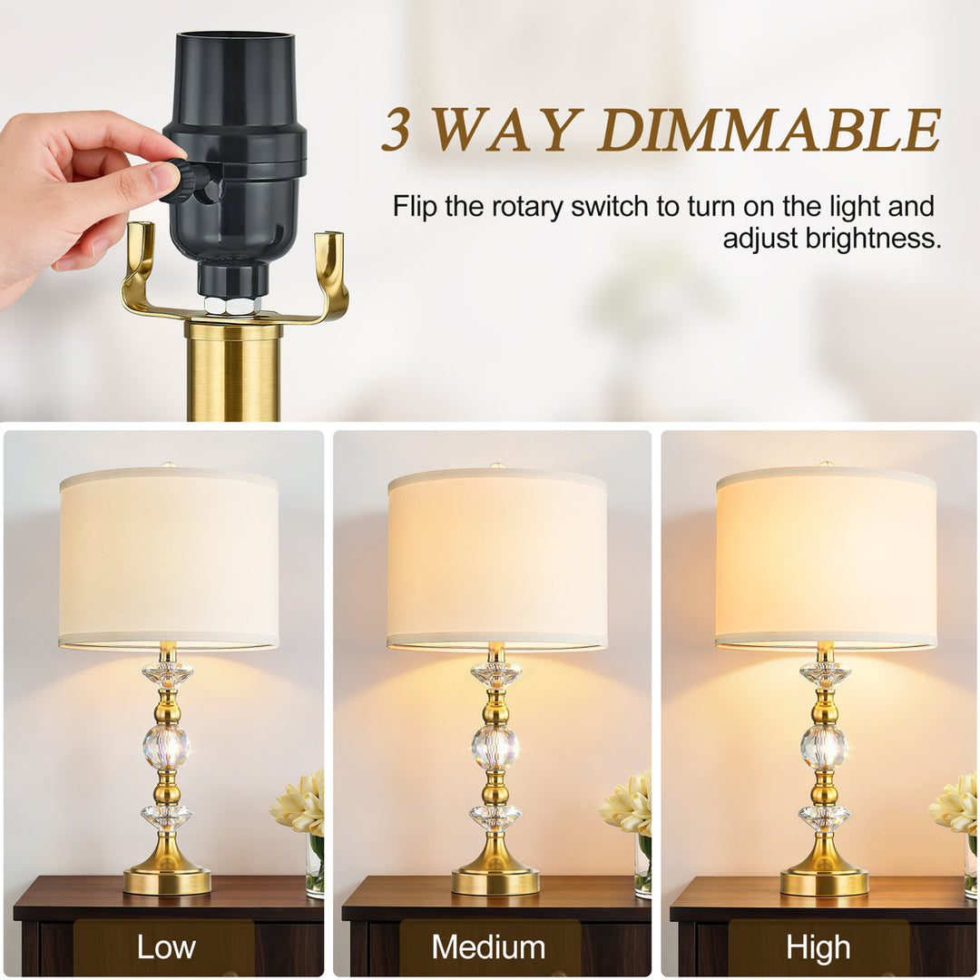 Finesse Modern Minimalist Crystal Glass Table Lamp Set (2 pieces) #T266