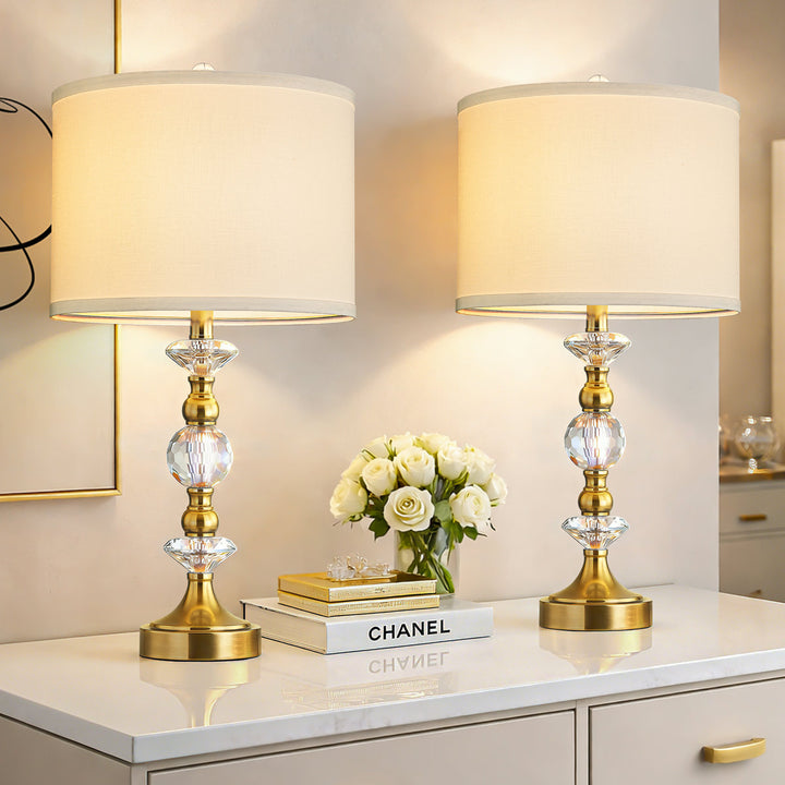 Finesse Modern Minimalist Crystal Glass Table Lamp Set (2 pieces) #T266