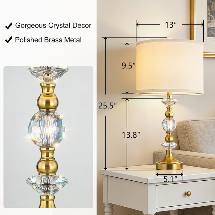 Finesse Modern Minimalist Crystal Glass Table Lamp Set (2 pieces) #T266