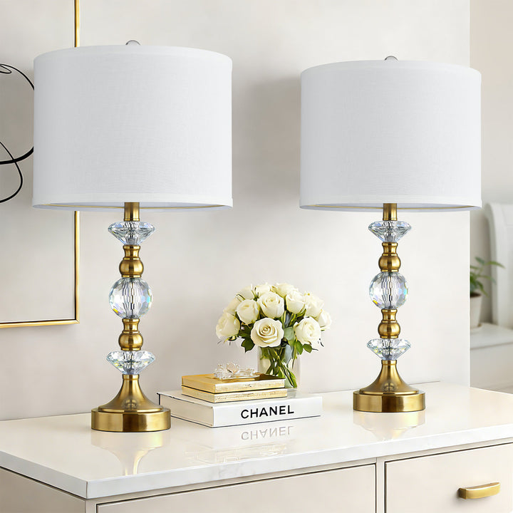 Finesse Modern Minimalist Crystal Glass Table Lamp Set (2 pieces) #T266