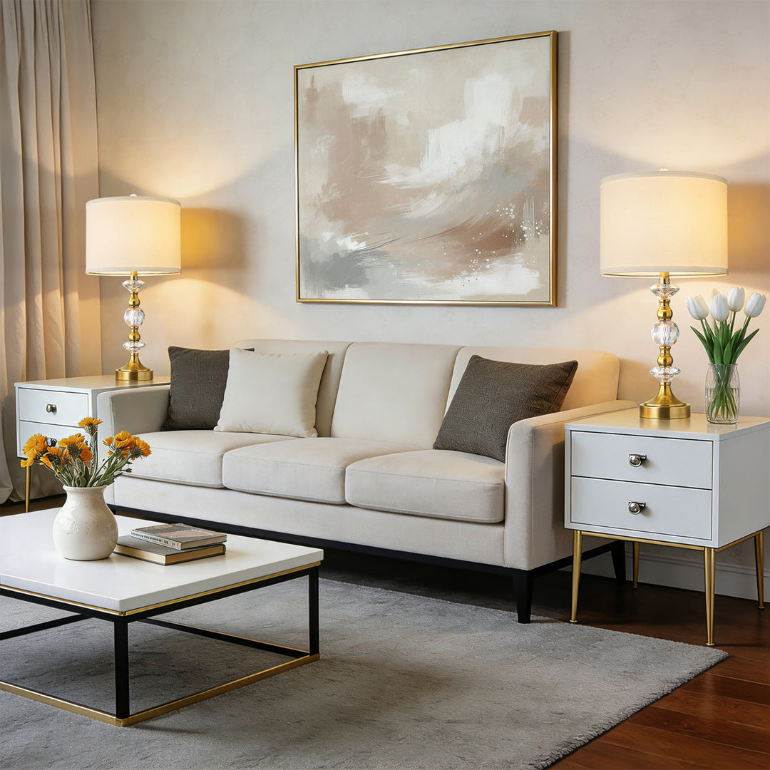 Finesse Modern Minimalist Crystal Glass Table Lamp Set (2 pieces) #T266