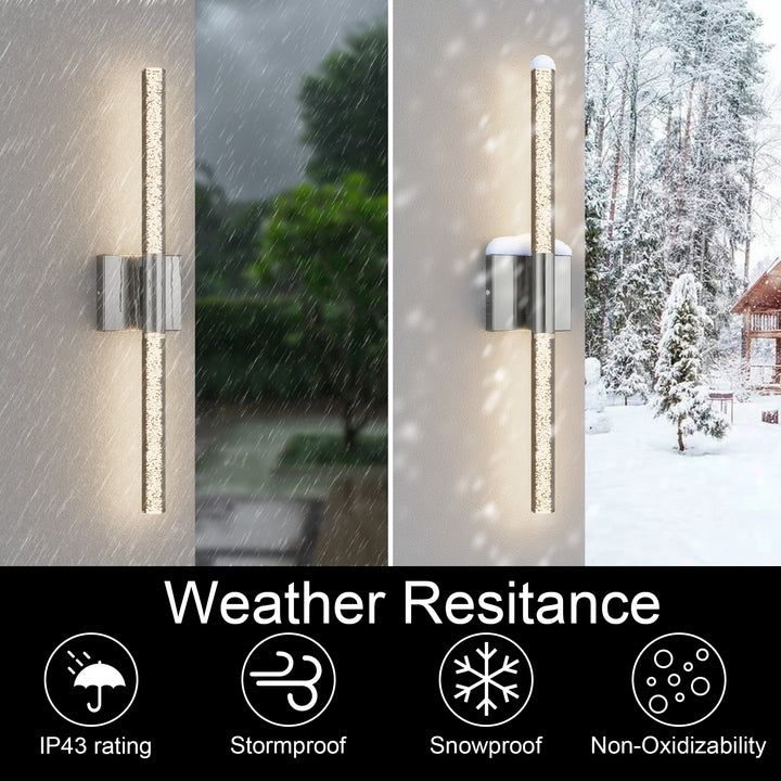 Solstice 24''H Dimmable Led Outdoor Sconce With Tempered Glass #7082