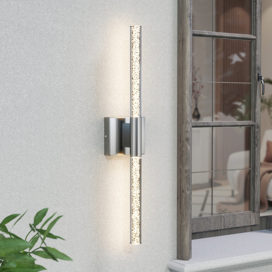 Solstice 24''H Dimmable Led Outdoor Sconce With Tempered Glass #7082