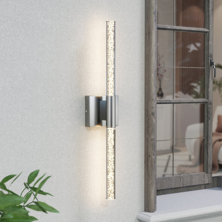 Solstice 24''H Dimmable Led Outdoor Sconce With Tempered Glass #7082