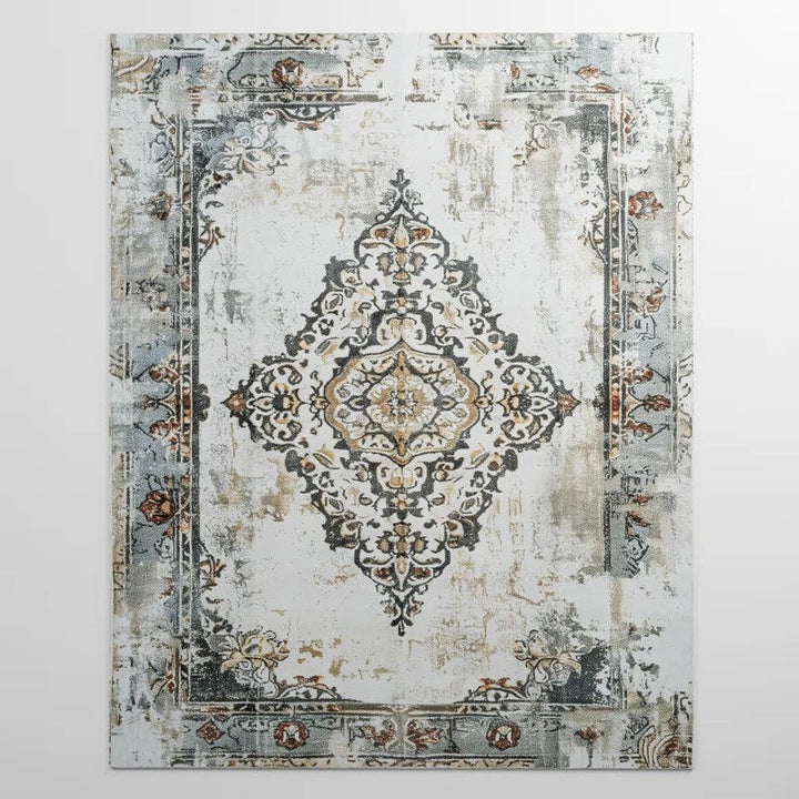 YUIlili Nature Flower Non-Slip Machine Washable Antique Area Rug For Living Room, Hallway Runner, Entryway Rug #AZJL100