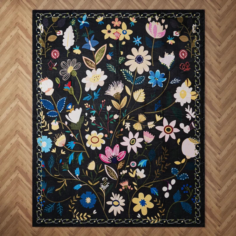YUIlili Nature Voja Non-Slip Machine Washable Colorful Modern Area Rug For Living Room, Hallway Runner, Entryway Rug #AZJL9