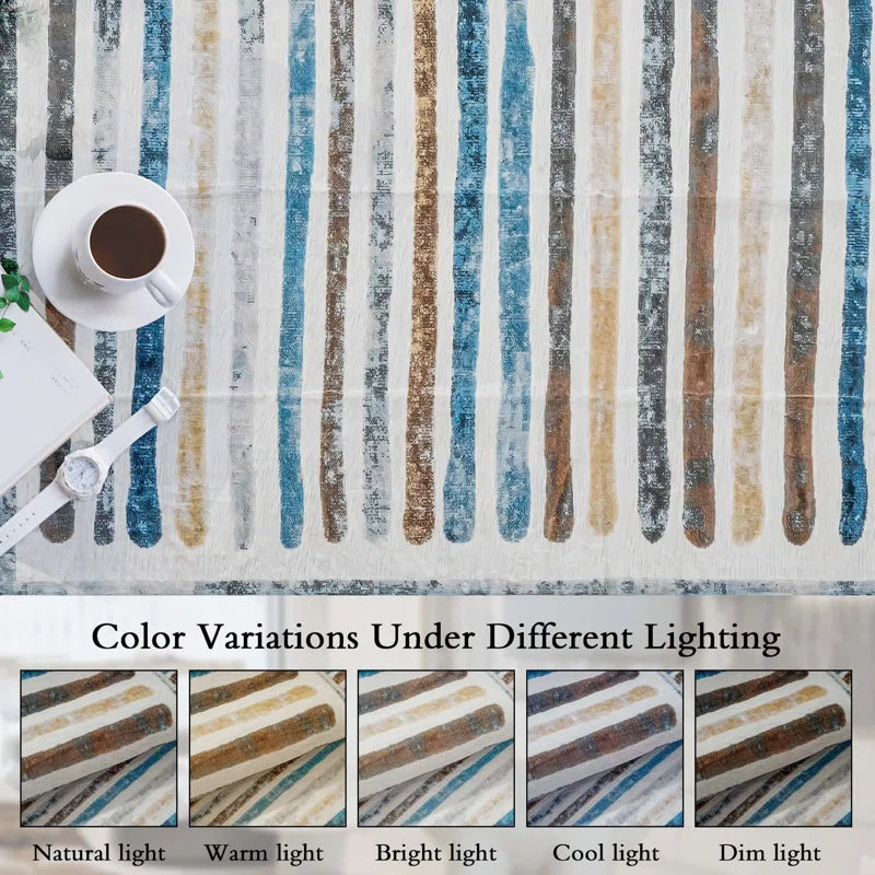 YUIlili Non-Slip Machine Washable Colorful Modern Area Rug For Living Room, Hallway Runner, Entryway Rug #AZJL95