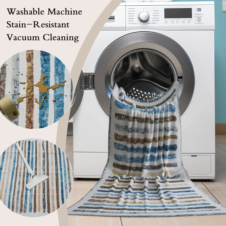 YUIlili Non-Slip Machine Washable Colorful Modern Area Rug For Living Room, Hallway Runner, Entryway Rug #AZJL95
