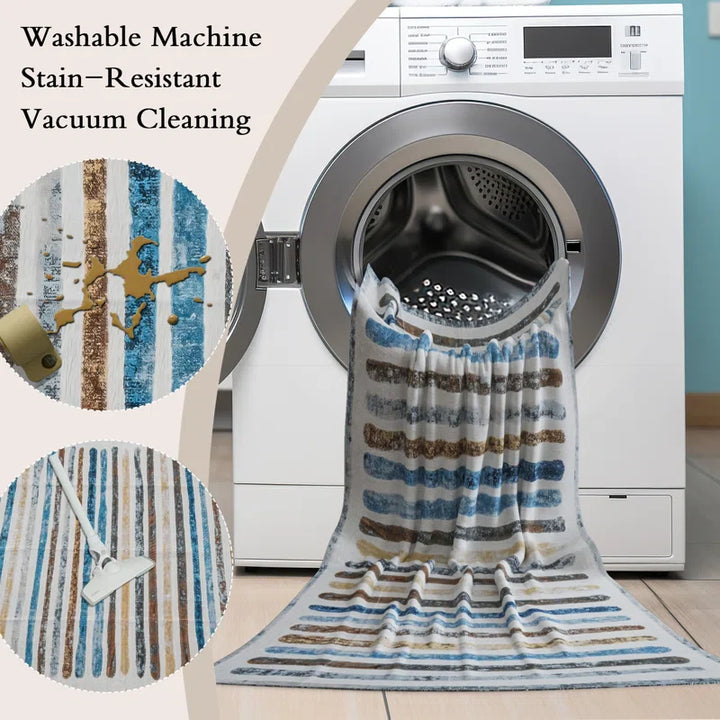 YUIlili Non-Slip Machine Washable Colorful Modern Area Rug For Living Room, Hallway Runner, Entryway Rug #AZJL95