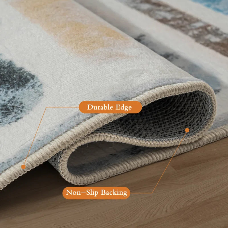 YUIlili Non-Slip Machine Washable Colorful Modern Area Rug For Living Room, Hallway Runner, Entryway Rug #AZJL95