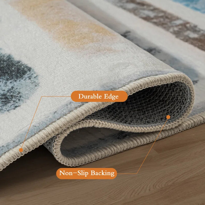 YUIlili Non-Slip Machine Washable Colorful Modern Area Rug For Living Room, Hallway Runner, Entryway Rug #AZJL95
