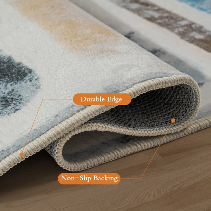 YUIlili Non-Slip Machine Washable Colorful Modern Area Rug For Living Room, Hallway Runner, Entryway Rug #AZJL95