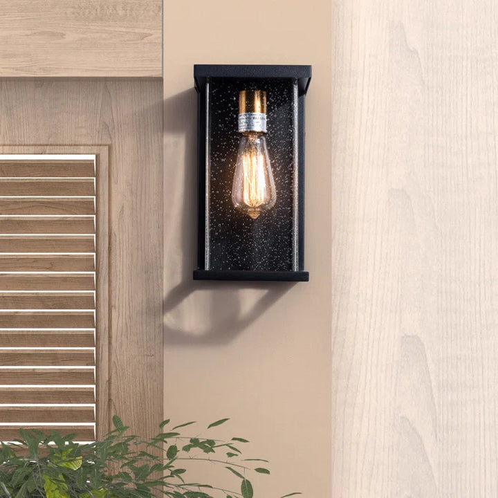 Maxax 2 PACK Black Seeded Glass Outdoor Flush Mount with Dusk to Dawn #2534/2W