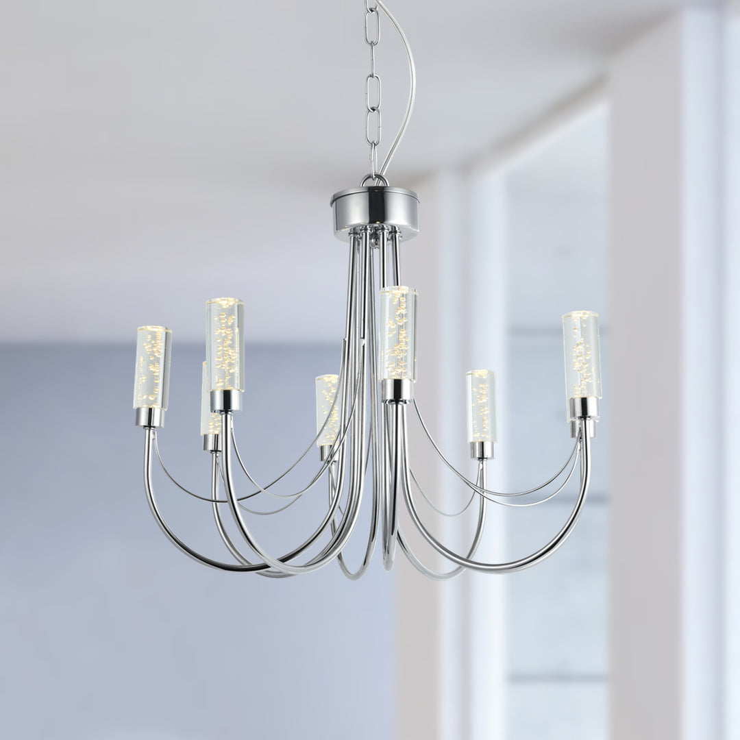 Maxax  8 - Light LED Scroll Crystal Chandelier #OM22-8