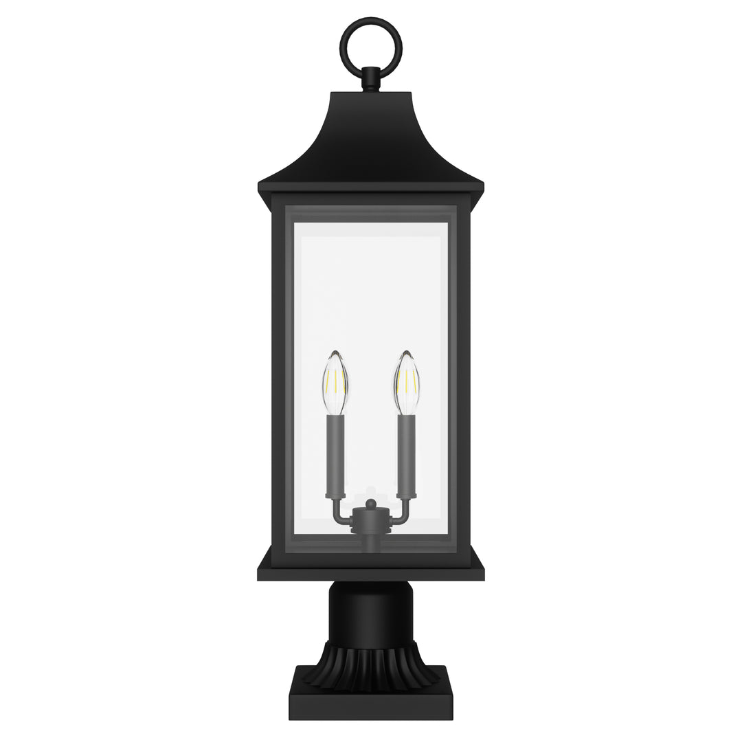 Pathfinder 2 - Light 23.6''h  Black And Gold Iron Outdoor Post Light With Clear Tempered Glass #7091