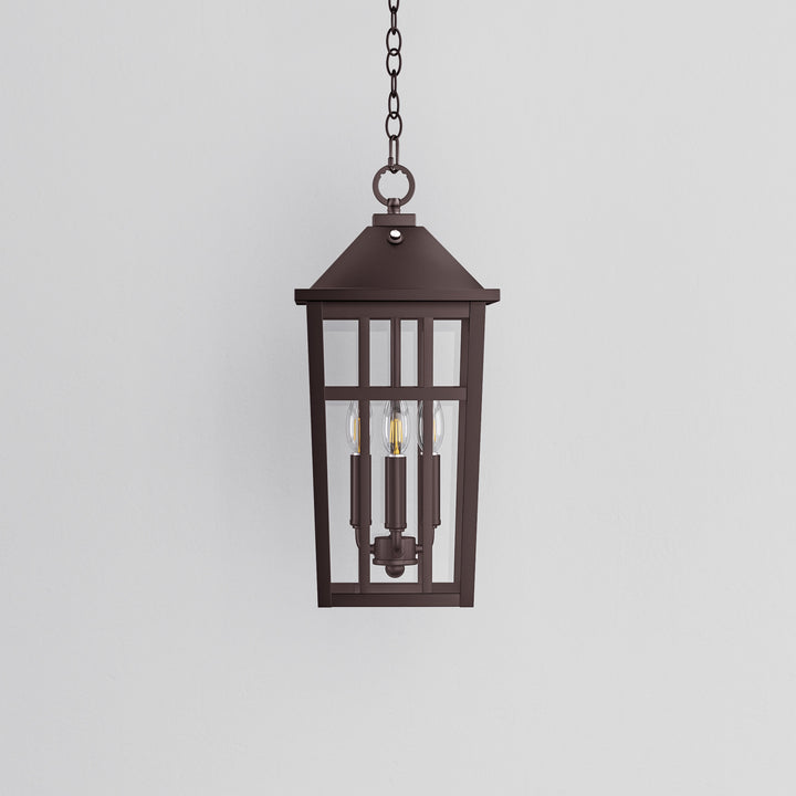Element 3 - Light 21''H Adjustable Black Iron ETL Outdoor Hanging Lights with Clear Tempered Glass and Dusk to Dawn #OP7126