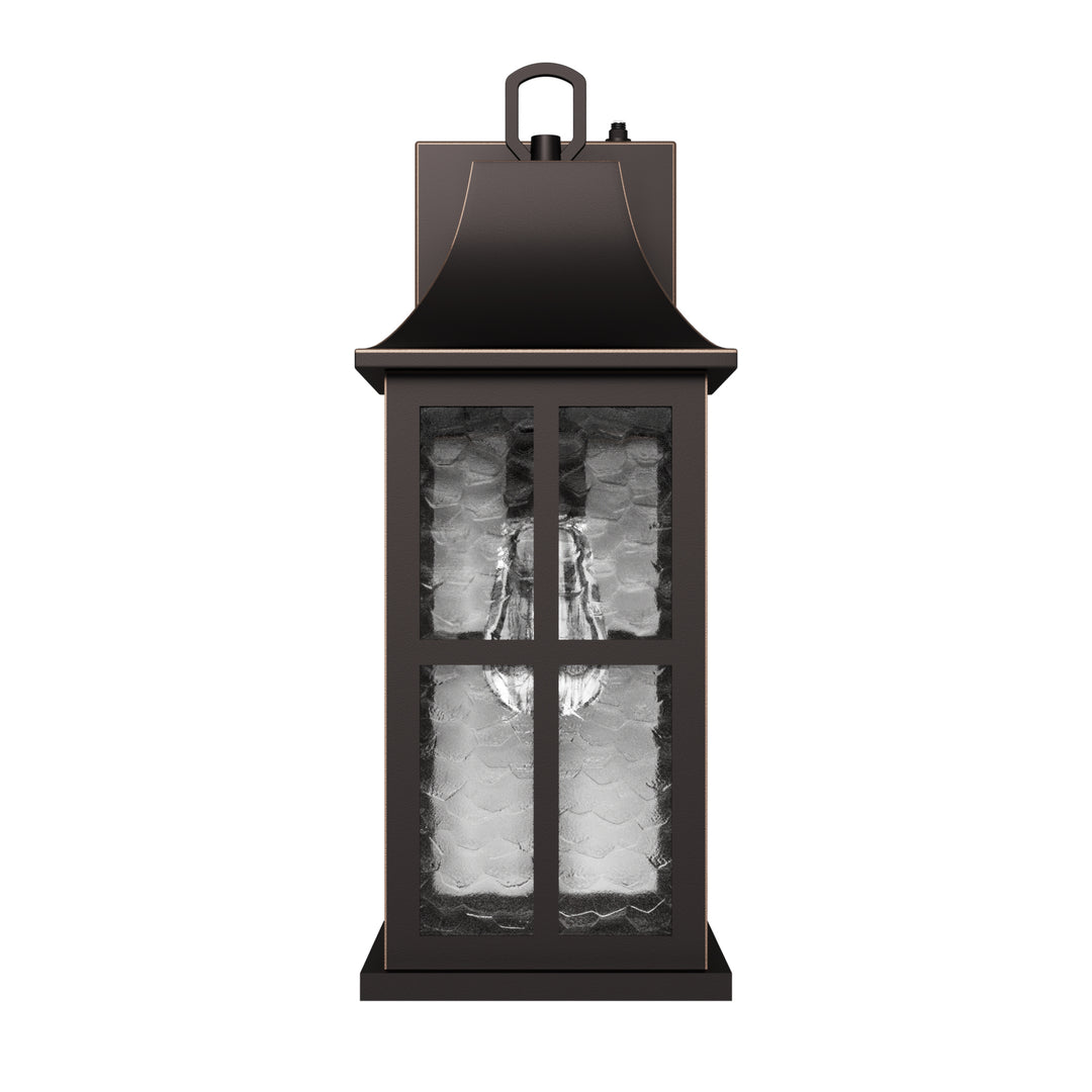 Radiance 18''H Matte Black Iron ETL Clear Hammered Glass Outdoor Wall Lantern with Dusk to Dawn #OW7087
