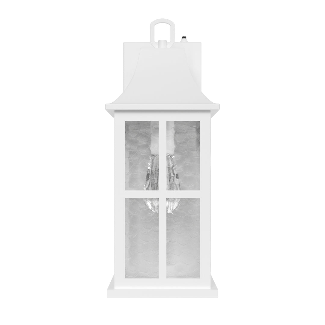 Radiance 18''H Matte Black Iron ETL Clear Hammered Glass Outdoor Wall Lantern with Dusk to Dawn #OW7087