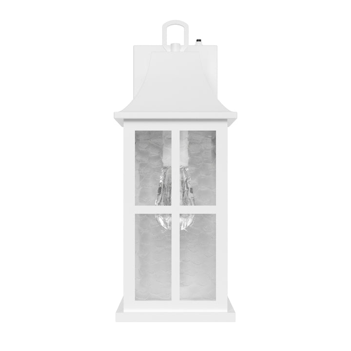 Radiance 18''H Matte Black Iron ETL Clear Hammered Glass Outdoor Wall Lantern with Dusk to Dawn #OW7087