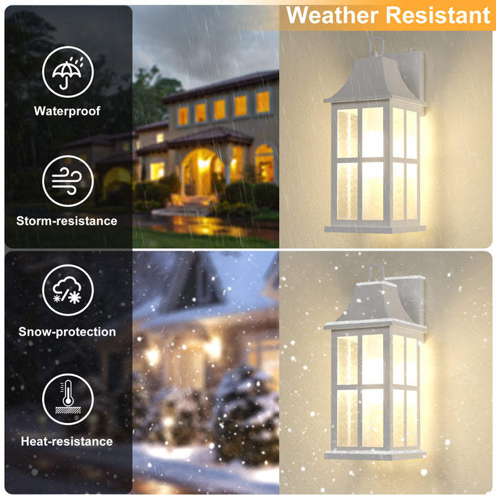 Radiance 18''H Matte Black Iron ETL Clear Hammered Glass Outdoor Wall Lantern with Dusk to Dawn #OW7087