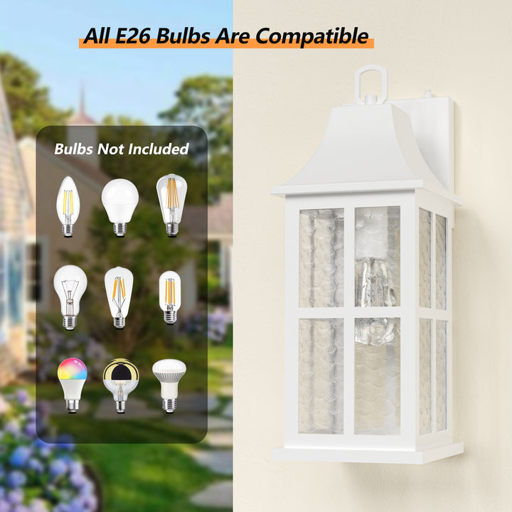 Radiance 18''H Matte Black Iron ETL Clear Hammered Glass Outdoor Wall Lantern with Dusk to Dawn #OW7087