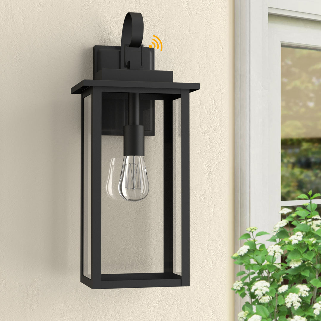 Maxax Dusk to Dawn 12" Outdoor Wall Light, Exterior Waterproof Wall Sconce, Matte Black Front Porch Light, Outside Wall Mount Lantern for House Garage Doorway (Bulb Include) #7041