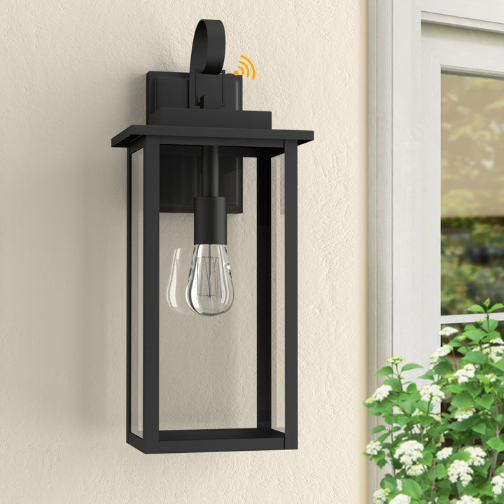 Maxax Dusk to Dawn 12" Outdoor Wall Light, Exterior Waterproof Wall Sconce, Matte Black Front Porch Light, Outside Wall Mount Lantern for House Garage Doorway (Bulb Include) #7041