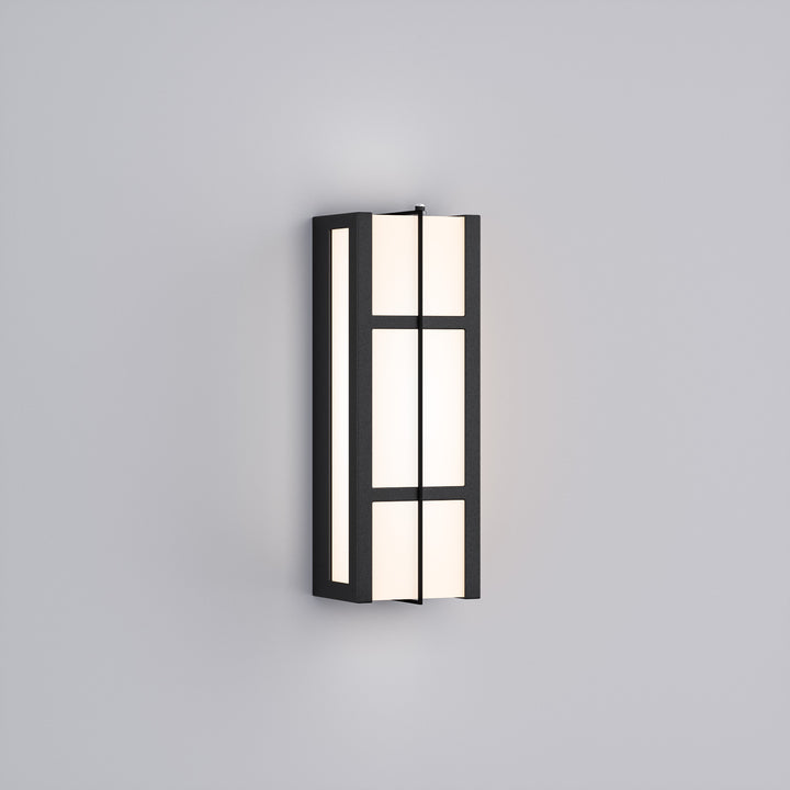 Terrain 15.75'' H Black Iron Dimmable LED Outdoor Wall Light with Dusk to Dawn and Clear Tempered Glass #OW7103