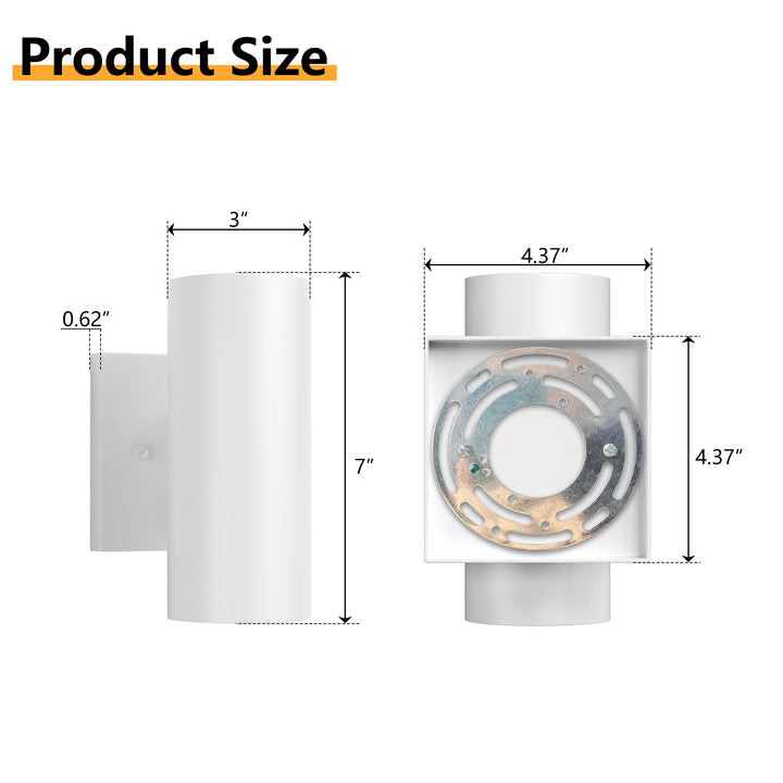 Aluminum Black Outdoor Wall Light (Set of 2) #OW7121