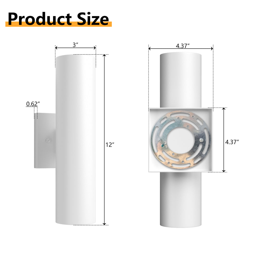 Aluminum Black Outdoor Wall Light (Set of 2) #OW7121