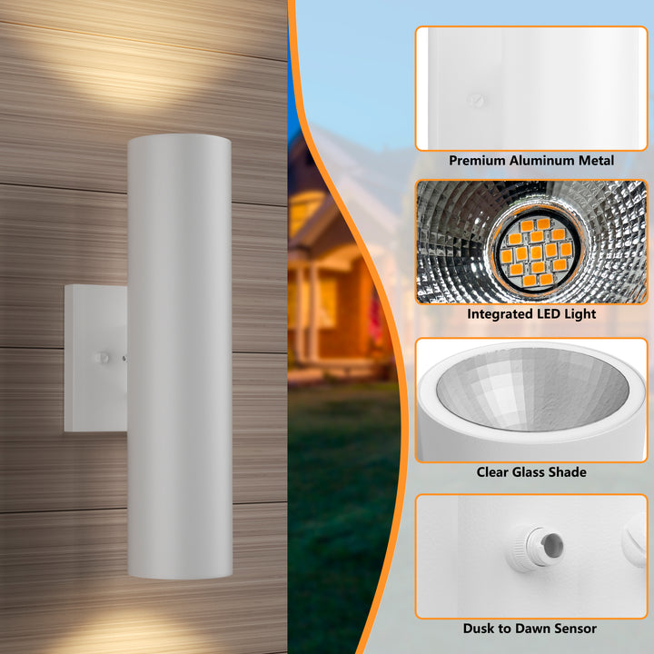 Aluminum Black Outdoor Wall Light (Set of 2) #OW7121