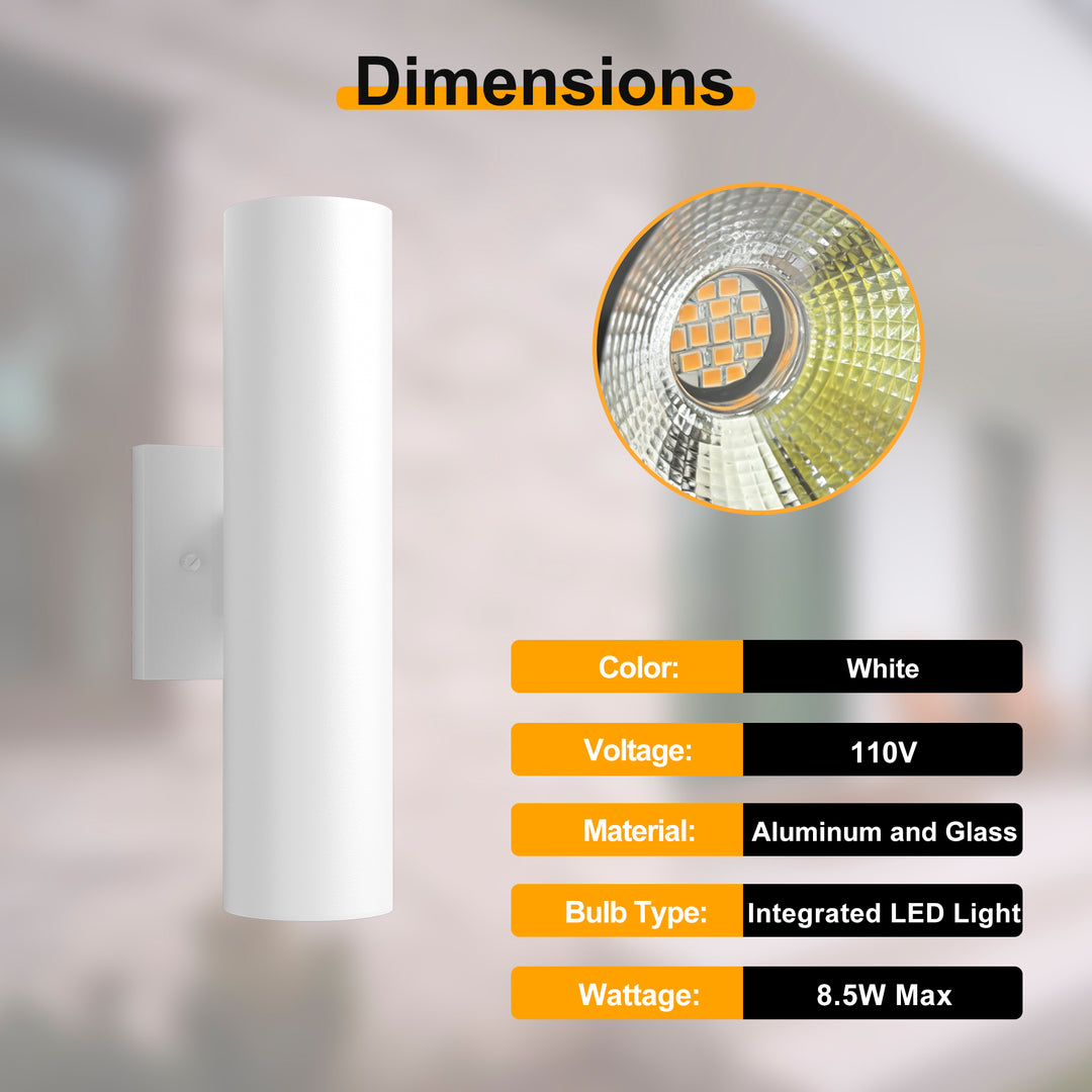 Aluminum Black Outdoor Wall Light (Set of 2) #OW7121