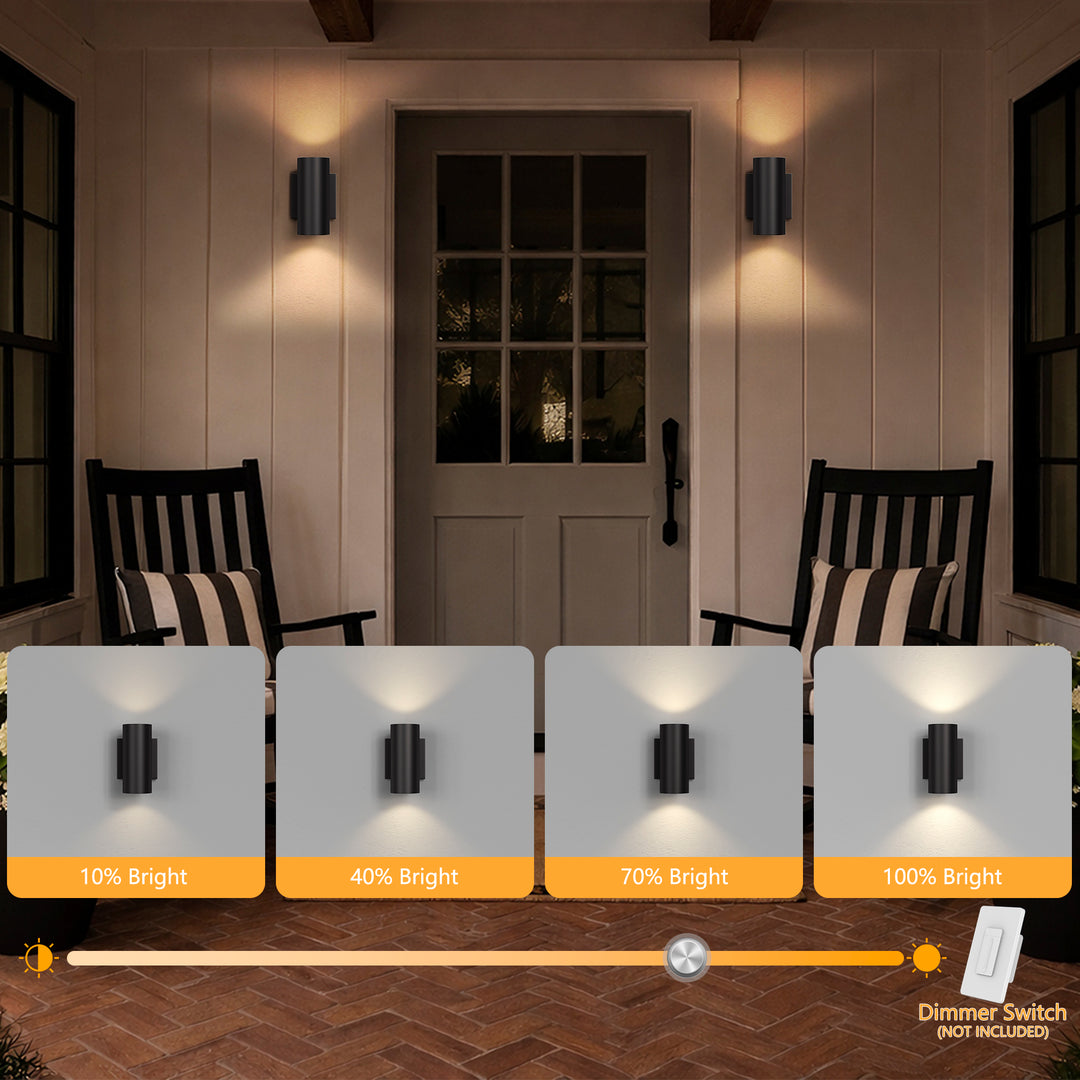 Aluminum Black Outdoor Wall Light (Set of 2) #OW7121