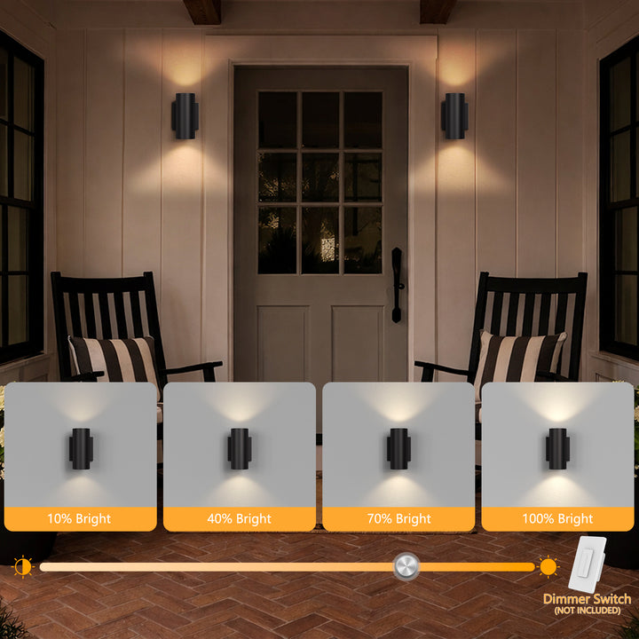 Aluminum Black Outdoor Wall Light (Set of 2) #OW7121