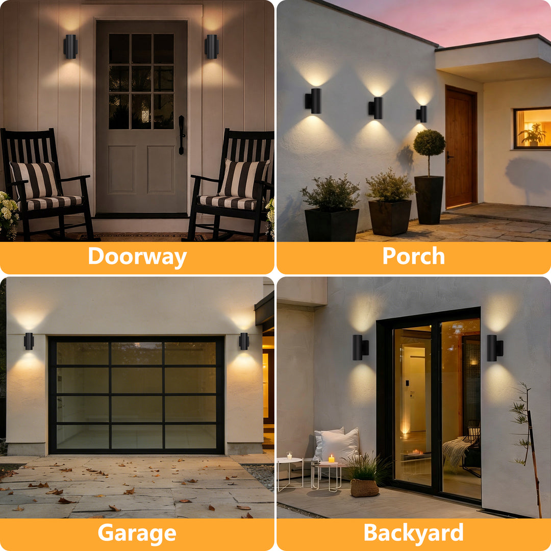 Aluminum Black Outdoor Wall Light (Set of 2) #OW7121