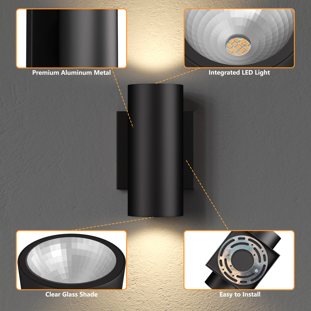 Dusk Black Dimmable Led Wall Sconces (Set of 2) #OW7121