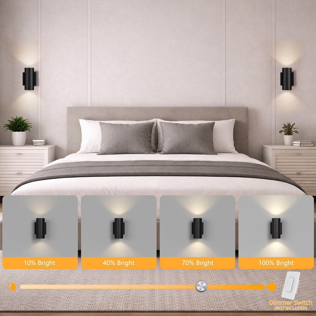Dusk Black Dimmable Led Wall Sconces (Set of 2) #OW7121