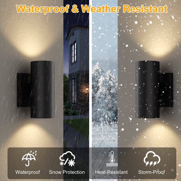 Aluminum Black Outdoor Wall Light (Set of 2) #OW7121