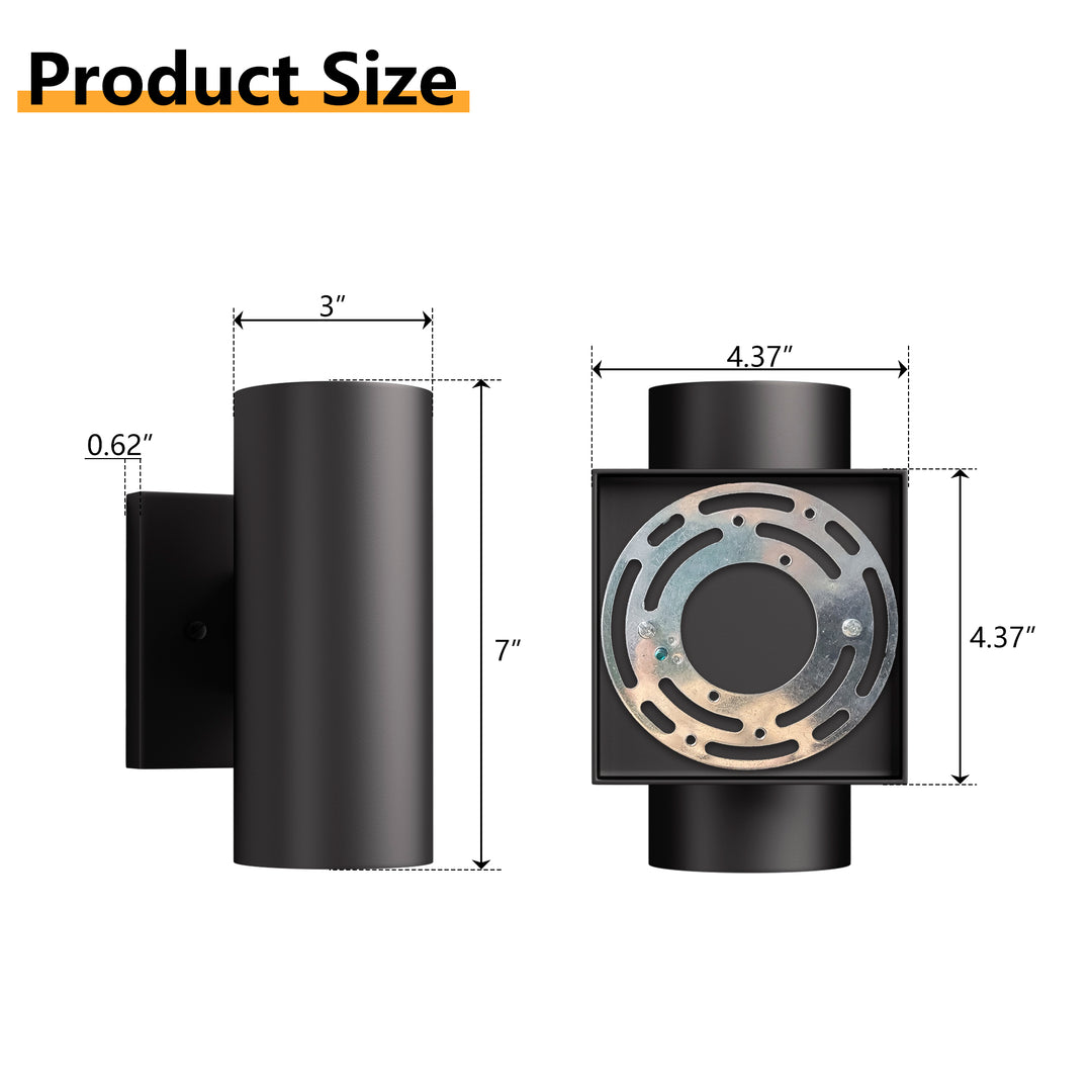 Aluminum Black Outdoor Wall Light (Set of 2) #OW7121