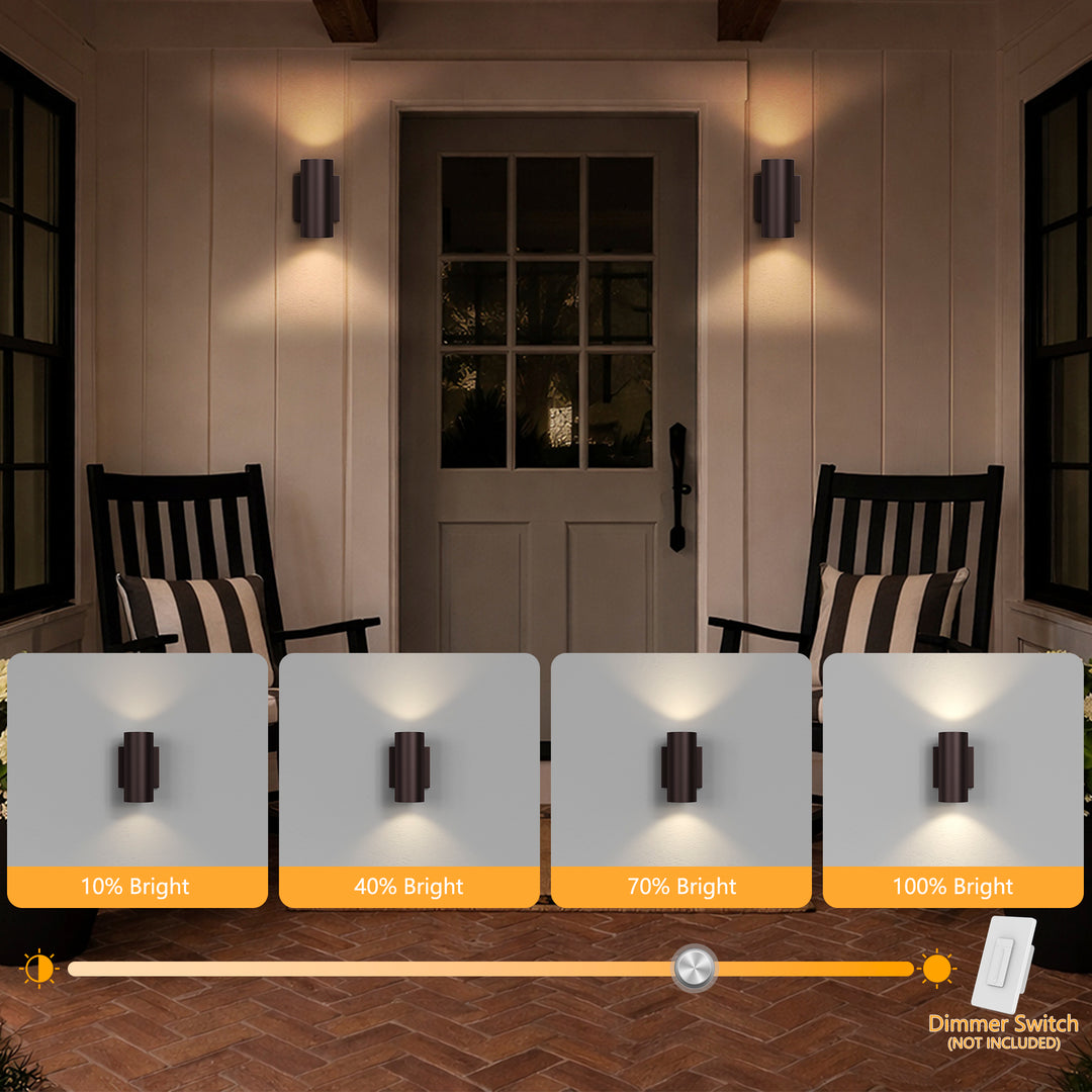 Aluminum Black Outdoor Wall Light (Set of 2) #OW7121